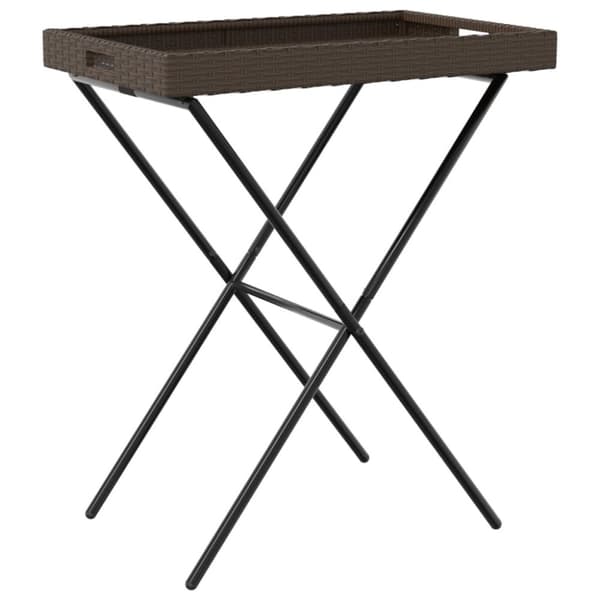 The Living Store bakkebord 65x40x75 cm polyrattan brun - Haveborde