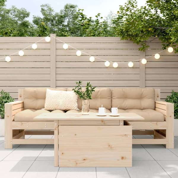 The Living Store havebord 100x50x75 cm massivt fyrretræ - Haveborde