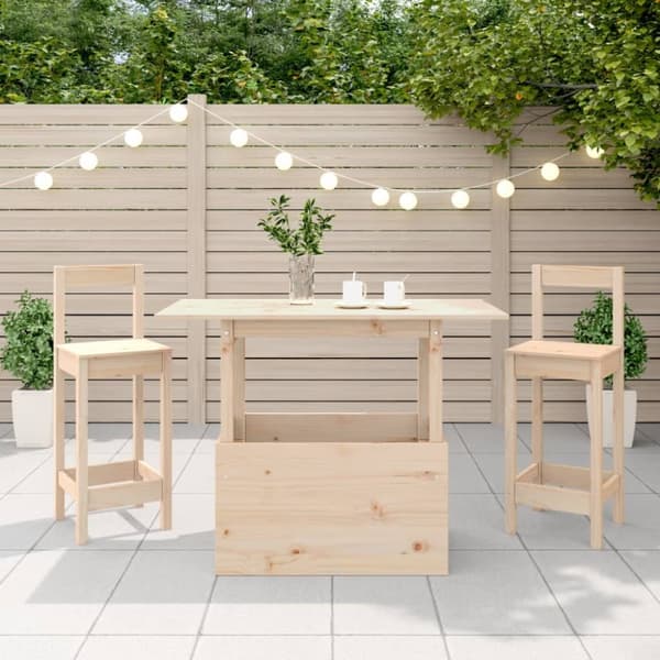 The Living Store havebord 100x50x75 cm massivt fyrretræ - Haveborde