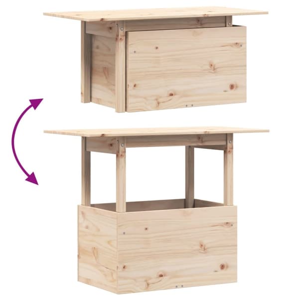 The Living Store havebord 100x50x75 cm massivt fyrretræ - Haveborde