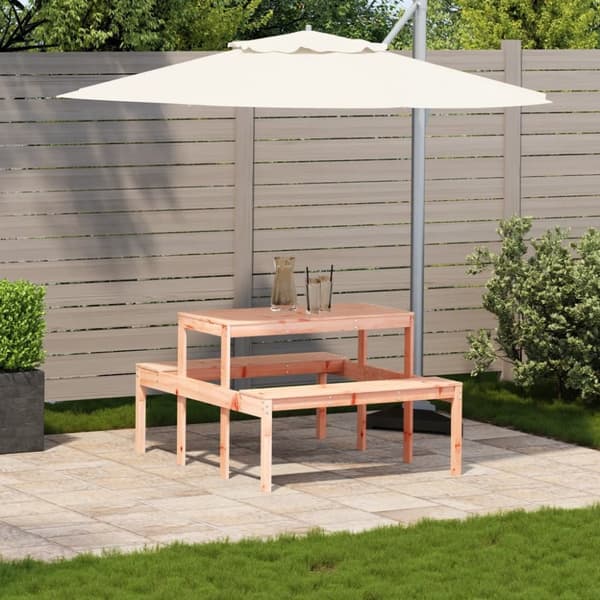 The Living Store Picknickbord 110x134x75 cm massivt douglasträ -  Utebord