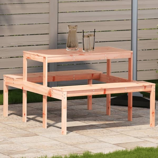 The Living Store Picknickbord 110x134x75 cm massivt douglasträ - Utebord