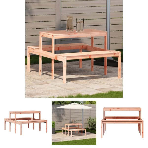 The Living Store Picknickbord 110x134x75 cm massivt douglasträ -  Utebord