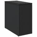 Miniatyrbillede 3 af 11: The Living Store havebord med glastop 58x27,5x55 cm polyrattan sort -  Haveborde