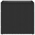 Miniatyrbillede 7 af 11: The Living Store havebord med glastop 58x27,5x55 cm polyrattan sort -  Haveborde