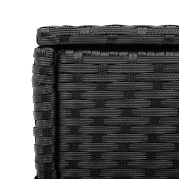 The Living Store havebord med glastop 58x27,5x55 cm polyrattan sort - Haveborde