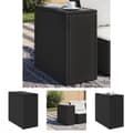Miniatyrbillede 1 af 11: The Living Store havebord med glastop 58x27,5x55 cm polyrattan sort -  Haveborde