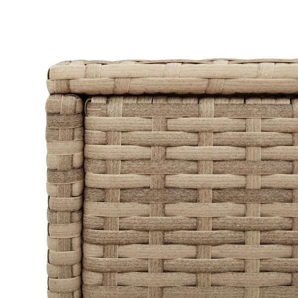 The Living Store havebord med glastop 58x27,5x55 cm polyrattan beige - Haveborde