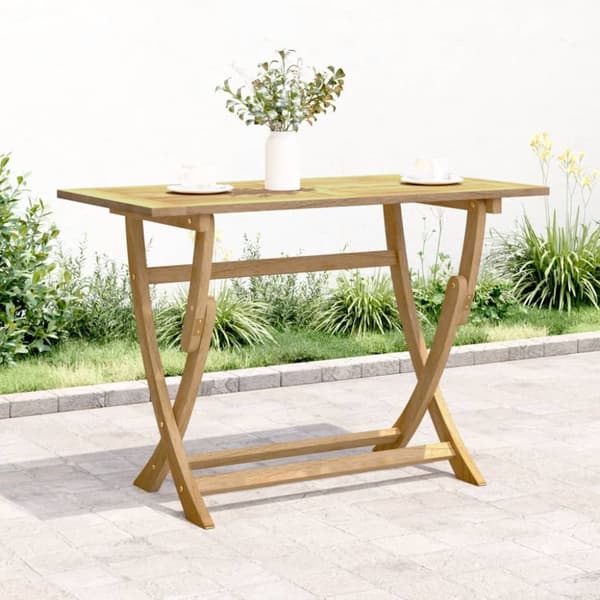 The Living Store Kokoontaittuva puutarhapöytä 110x55x75 cm täysi akasiapuu - Ulkopöydät