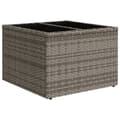 Miniatyrbillede 3 af 10: The Living Store havebord med glastop 55x55x37 cm polyrattan grå -  Haveborde