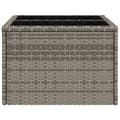 Miniatyrbillede 6 af 10: The Living Store havebord med glastop 55x55x37 cm polyrattan grå -  Haveborde