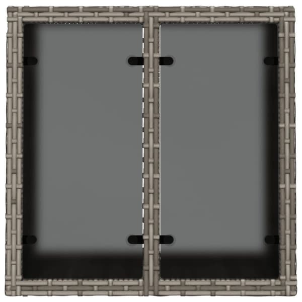 The Living Store havebord med glastop 55x55x37 cm polyrattan grå - Haveborde