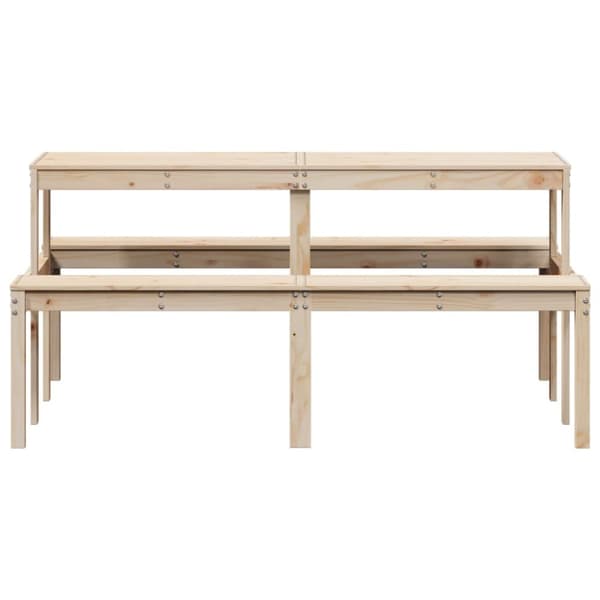 The Living Store picnicbord 160x134x75 cm massivt fyrretræ - Haveborde