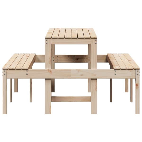 The Living Store picnicbord 160x134x75 cm massivt fyrretræ - Haveborde