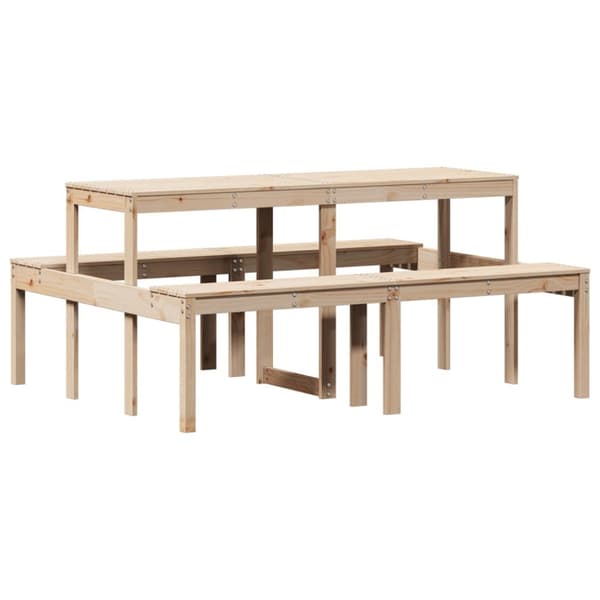 The Living Store picnicbord 160x134x75 cm massivt fyrretræ - Haveborde