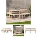 Miniatyrbillede 1 af 10: The Living Store picnicbord 160x134x75 cm massivt fyrretræ -  Haveborde