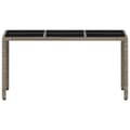 Miniatyrbillede 6 af 11: The Living Store havebord med glastop 150x90x75 cm polyrattan lysegrå -  Haveborde