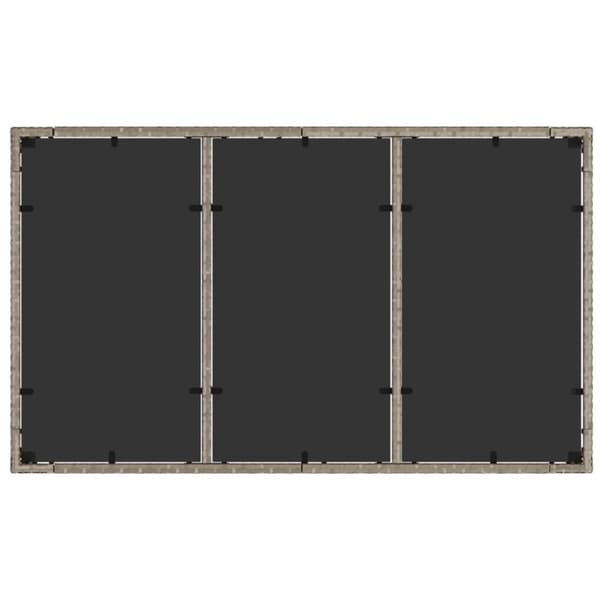 The Living Store havebord med glastop 150x90x75 cm polyrattan lysegrå - Haveborde
