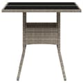 Miniatyrbillede 7 af 11: The Living Store havebord med glastop 80x80x75 cm polyrattan lysegrå -  Haveborde
