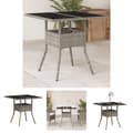 Miniatyrbillede 1 af 11: The Living Store havebord med glastop 80x80x75 cm polyrattan lysegrå -  Haveborde