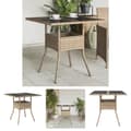 Miniatyrbild 1 av 11: The Living Store Trädgårdsbord med glasskiva beige 80x80x75 cm konstrotting -  Utebord
