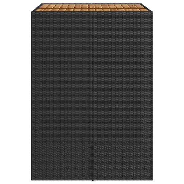 The Living Store havebord med akacietop 105x80x110 cm polyrattan sort -  Haveborde