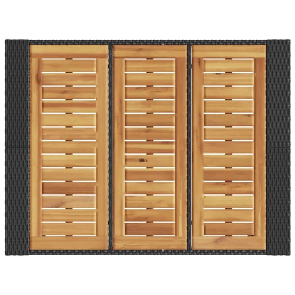 The Living Store havebord med akacietop 105x80x110 cm polyrattan sort -  Haveborde