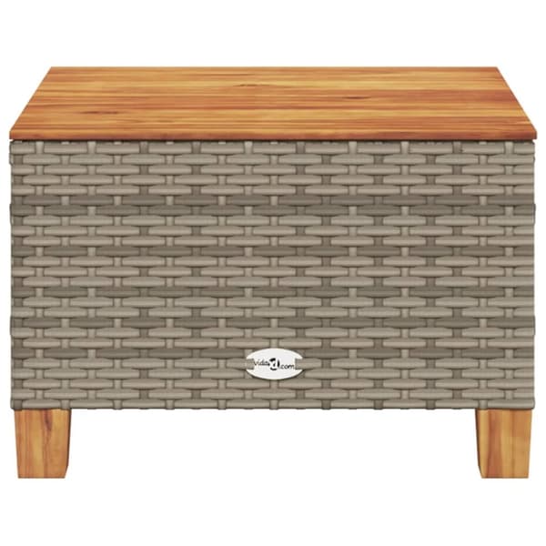 The Living Store havebord 55x55x36 cm polyrattan og akacietræ grå -  Haveborde