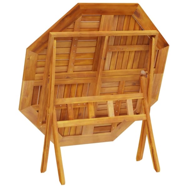 The Living Store foldbart havebord Ø110x75 cm massivt akacietræ - Haveborde