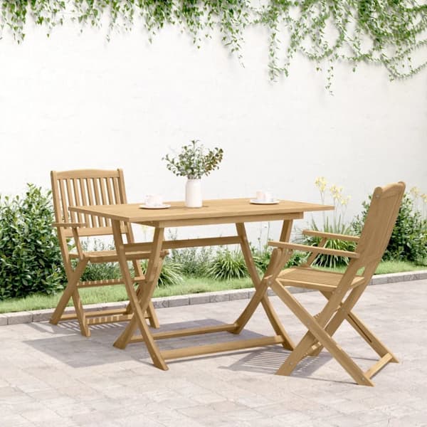 The Living Store foldbart havebord 120x70x75 cm massivt akacietræ - Haveborde