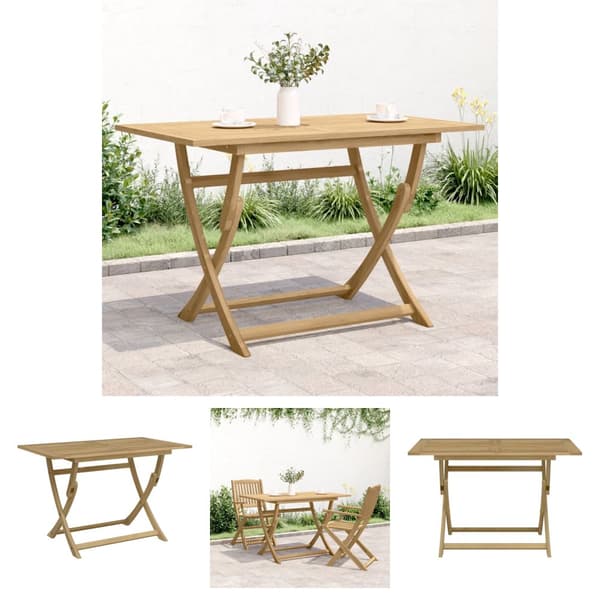 The Living Store foldbart havebord 120x70x75 cm massivt akacietræ - Haveborde
