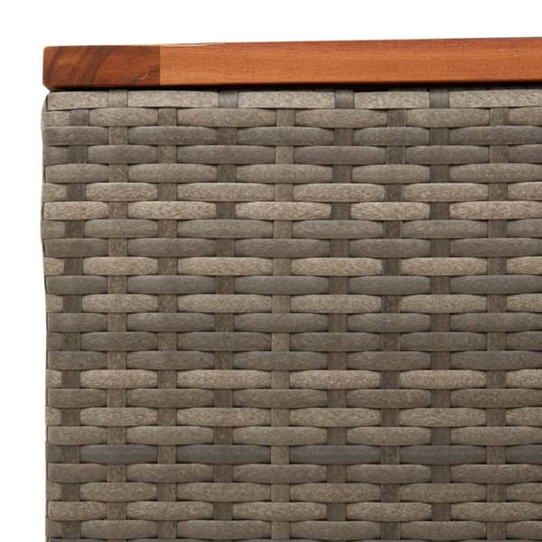 The Living Store havebord 55x55x37 cm polyrattan og akacietræ grå -  Haveborde
