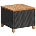 Miniatyrbillede 3 af 11: The Living Store havebord 45x45x37 cm polyrattan og akacietræ sort -  Haveborde