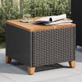 Miniatyrbillede 4 af 11: The Living Store havebord 45x45x37 cm polyrattan og akacietræ sort -  Haveborde