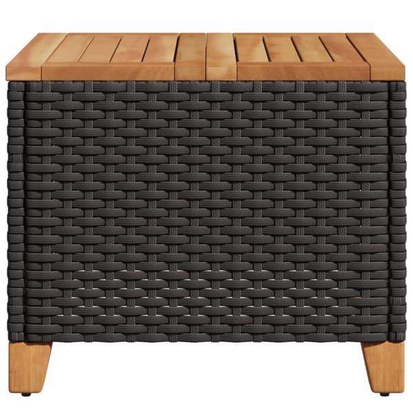 The Living Store havebord 45x45x37 cm polyrattan og akacietræ sort - Haveborde