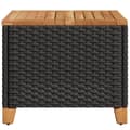 Miniatyrbillede 7 af 11: The Living Store havebord 45x45x37 cm polyrattan og akacietræ sort -  Haveborde