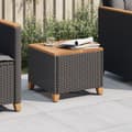 Miniatyrbillede 2 af 11: The Living Store havebord 45x45x37 cm polyrattan og akacietræ sort -  Haveborde