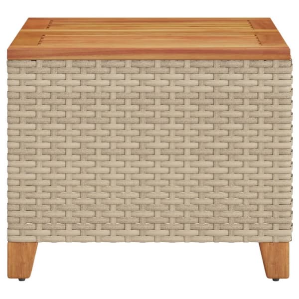 The Living Store havebord 45x45x37 cm polyrattan og akacietræ beige -  Haveborde
