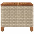 Miniatyrbillede 7 af 11: The Living Store havebord 45x45x37 cm polyrattan og akacietræ beige -  Haveborde