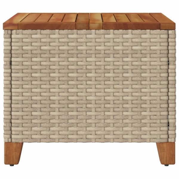 The Living Store havebord 45x45x37 cm polyrattan og akacietræ beige -  Haveborde