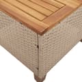 Miniatyrbillede 9 af 11: The Living Store havebord 45x45x37 cm polyrattan og akacietræ beige -  Haveborde