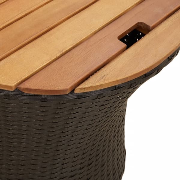 The Living Store haveborde 2 stk. med træplade polyrattan sort -  Haveborde