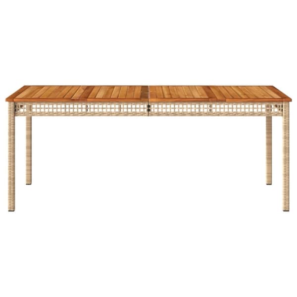 The Living Store havebord 180x90x75 cm polyrattan og akacietræ beige - Haveborde