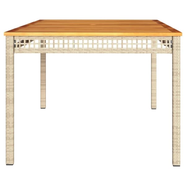 The Living Store havebord 180x90x75 cm polyrattan og akacietræ beige - Haveborde