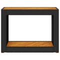 Miniatyrbild 7 av 11: The Living Store Trädgårdsbord med träskiva svart 100x40x75 cm konstrotting -  Utebord