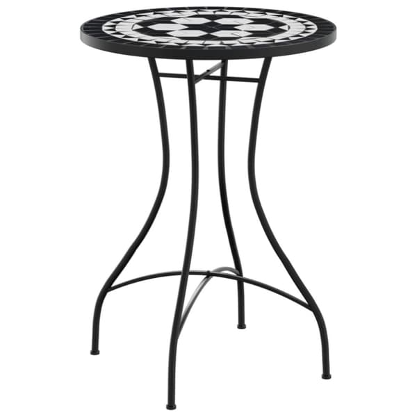 The Living Store bistrobord med mosaikdesign Ø50x70 cm keramisk sort og hvid -  Haveborde