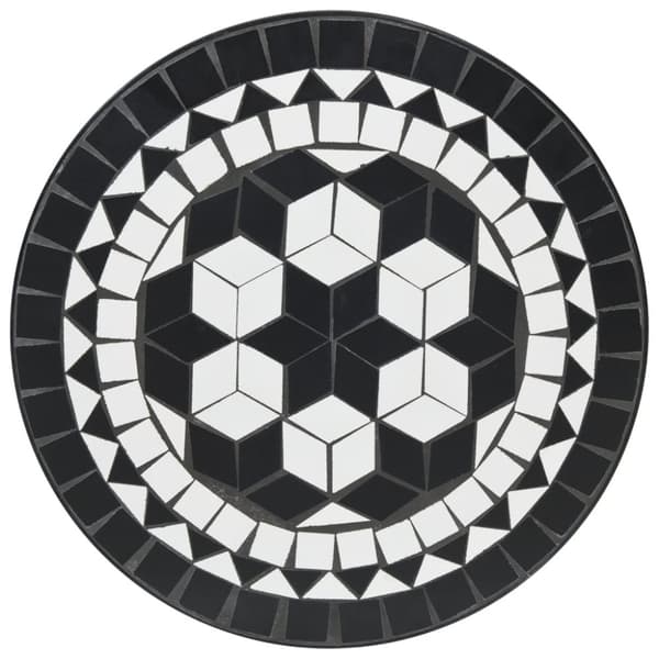 The Living Store bistrobord med mosaikdesign Ø50x70 cm keramisk sort og hvid -  Haveborde