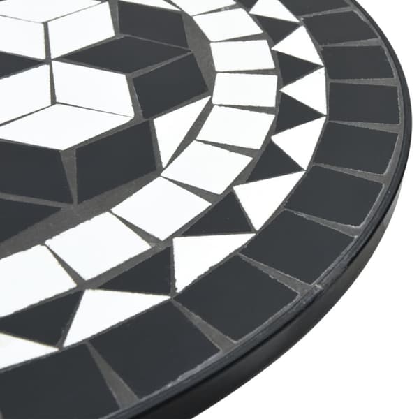 The Living Store bistrobord med mosaikdesign Ø50x70 cm keramisk sort og hvid -  Haveborde