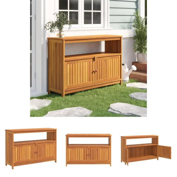 The Living Store konsolbord til haven 110x35x75 cm massivt akacietræ -  Haveborde