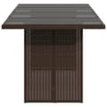 Miniatyrbild 5 av 11: The Living Store Trädgårdsbord med glasskiva brun 190x80x74 cm konstrotting -  Utebord